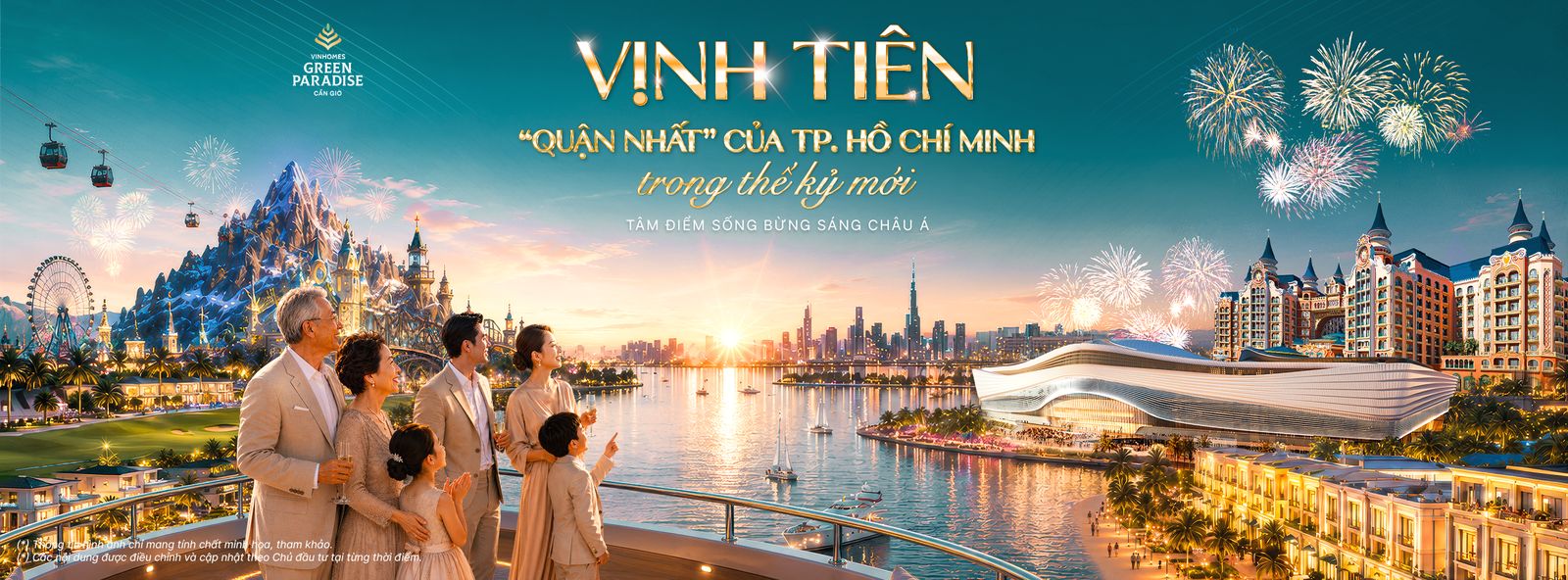 Key visual khu vui chơi VinWonders 122 ha tại Vinhomes Green Paradise Cần Giờ